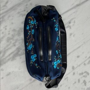 Caraa Floral Embroidered Navy Bag Duffel